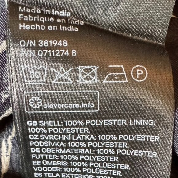 Black with Cream Plant Print Blouse - Picture 9 of 12